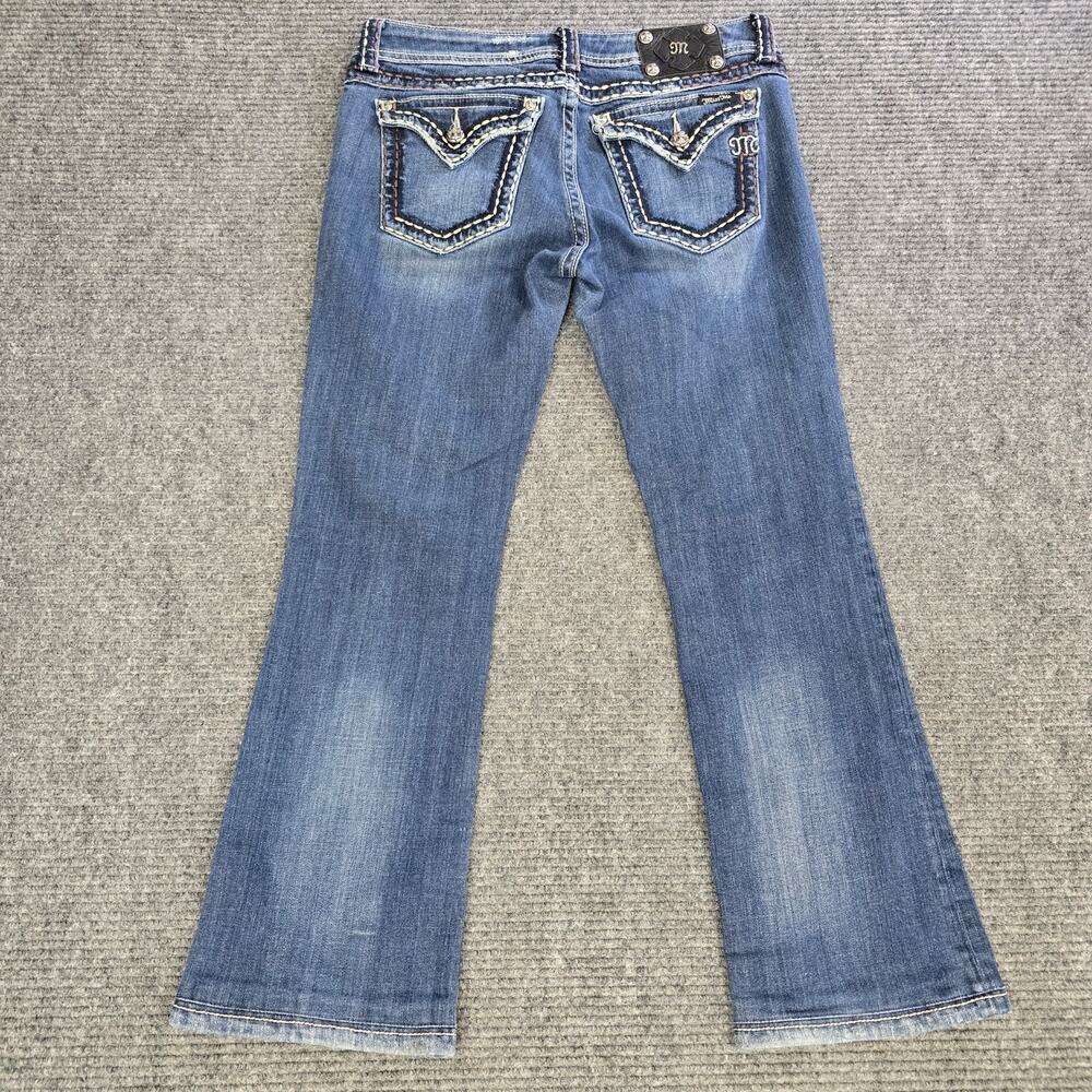 Miss Me Jeans Womens Sz 31 31x29 Bootcut Distressed Hemmed JPS5014-17